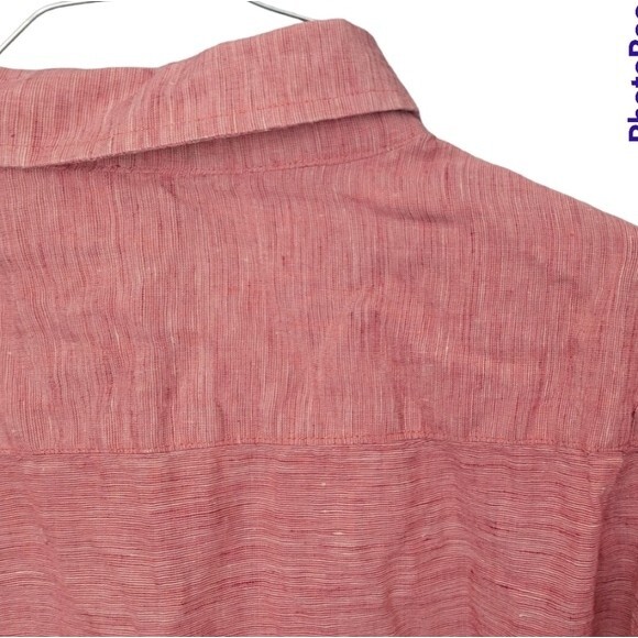ORVIS RED LINEN BUTTON DOWN SHIRT - L - Picture 7 of 10